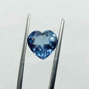 Lab Alexandrite Loose Stone: Faceted Heart, Color Change, June Birthstone