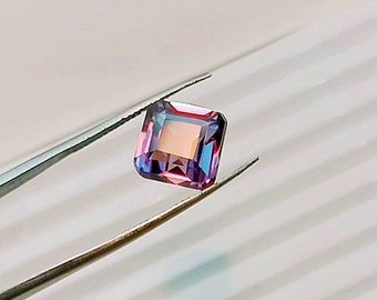 10 MM Square asscher cut Color Changing effect Alexandrite Gemstone 7.00 Carat AAA QUALITY,June Birthstone,Loose Gemstone  Faceted Gemstone