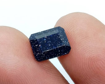 Blå sandsten: 7 x 9 mm smaragdslipning, 2,00 karat lös sten