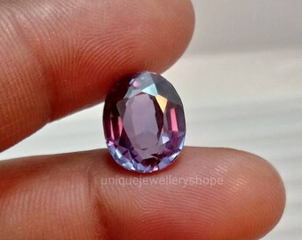 Alexandrite Stone,Loose Faceted Oval Shape,June Birthstone For Jewelry 10×12MM Ring Size Color Change Stone