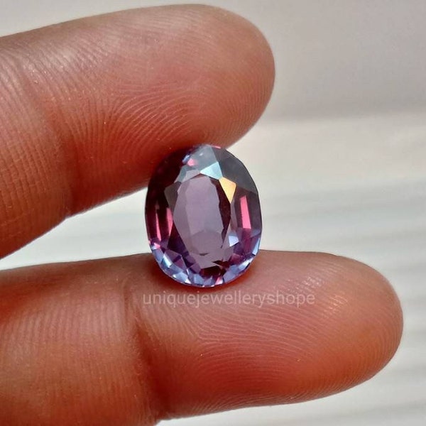 Alexandrite Stone,Loose Faceted Oval Shape,June Birthstone For Jewelry 10×12MM Ring Size Color Change Stone