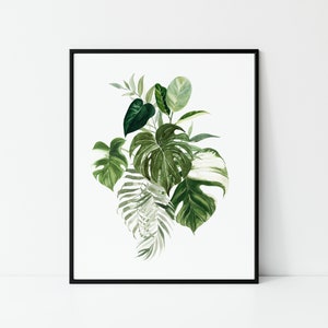 Botanical Leaf Print, Botanical Wall Art, Wall Art, Botanical Home Decor, Monstera Wall Art, Leafy Wall Art, Green Prints, Gallery Wall Art