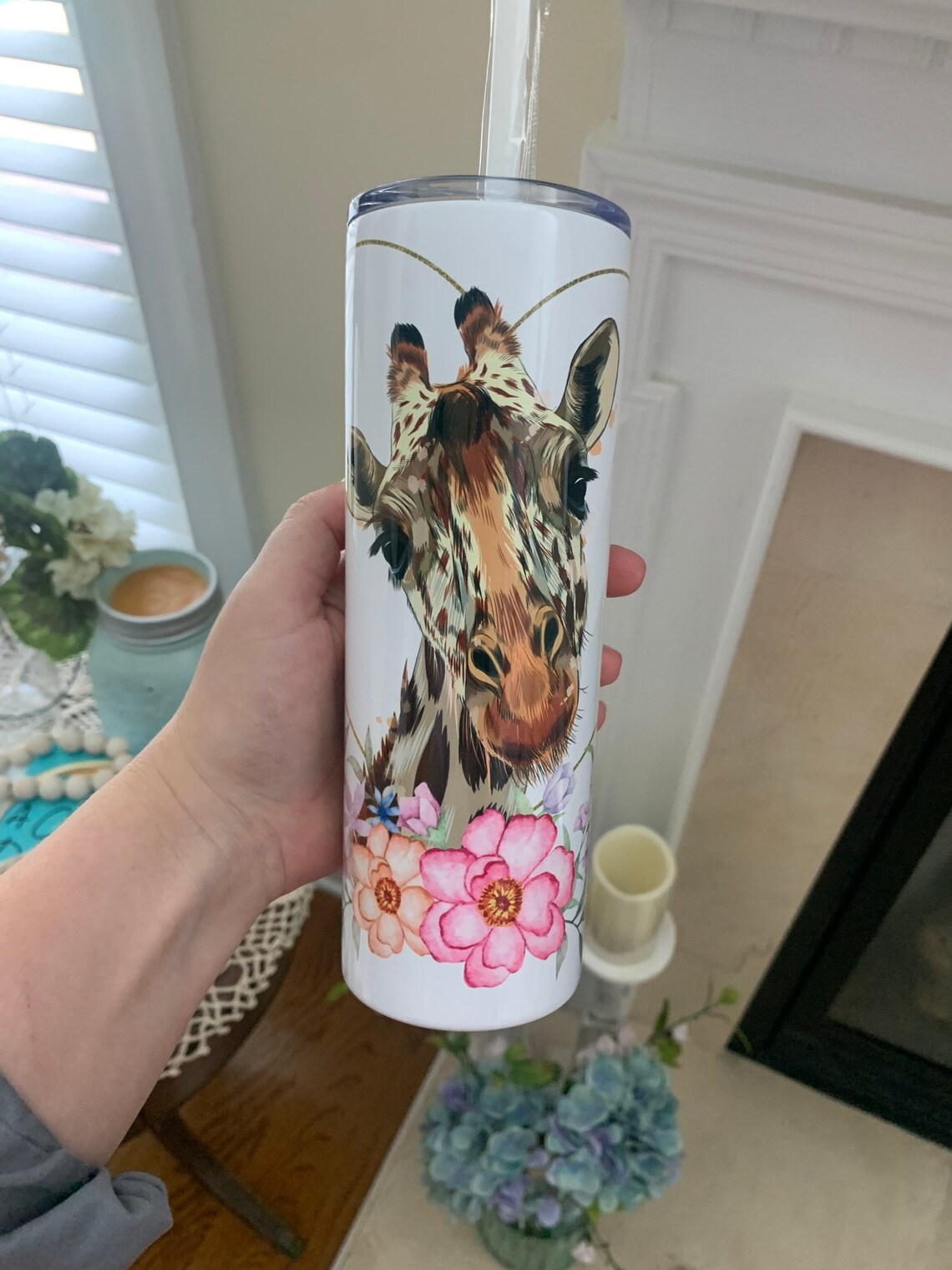 Giraffe love tumbler 20oz stainless steel tumbler Etsy