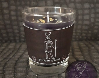 Seth Candle - Bougie Parfumée Noire, Dieu Egypte, Egypte, Chêne Noir, Autel, Bougie Rituelle, Sacrifice, Ambre, Sorcellerie, Magie