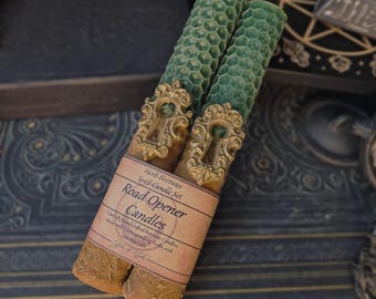Velas de cera de abeja para abrir caminos - Brujería, vela de cera de abeja, hechas a mano, ritual, magia para el dinero