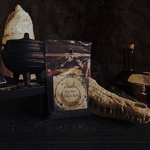 Witches&#39; Black Salt - Black Salt, Wicca, Voodoo, Hoodoo, Santeria, Ritual Ingredient, Ceremonial Salt, Protection, Witchcraft, Cleansing