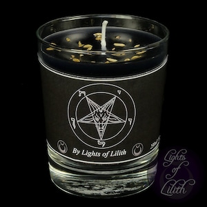 Baphomet Kaars - Zwarte Geur Kaars, Patchouli, Vetiver, Cipres, Ritueel Kaars, 230ml, Aromatherapie