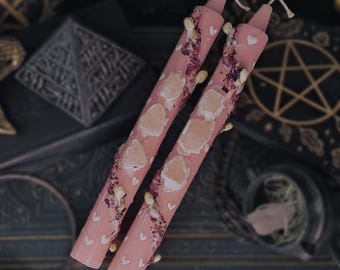 Love Beeswax Candle Set - Handmade Beeswax Candle, Magic, Altar, Rituals Tools, Witchcraft, Candle Magic