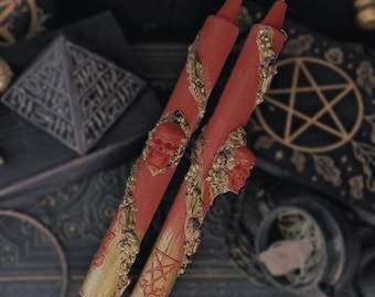 Lucifer Beeswax Candle Set - Handmade Beeswax Candle, Magic, Altar, Rituals Tools, Witchcraft, Candle Magic