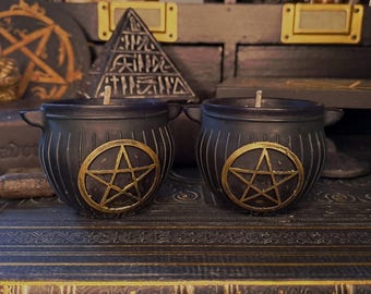 Cauldron Candle Set - Magic, Altar, Rituals Tools, Witchcraft, Handmade, Candle Magic