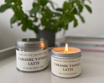Caramel Vanilla Latte Scented Soy Wax Candle