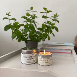 Cinnamon Spiced Vanilla Scented Soy Wax Candle