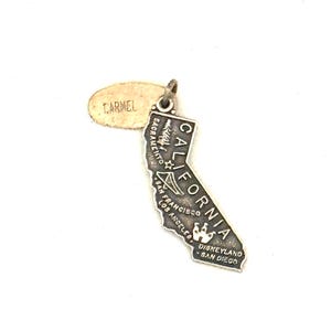 Sterling Silver California State Charm with Carmel Tag, Maisel's Indian Trading Post