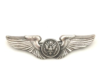 WWII US Army Air Corps Air Crew Wings Sterling AE American Emblem 3 Inch