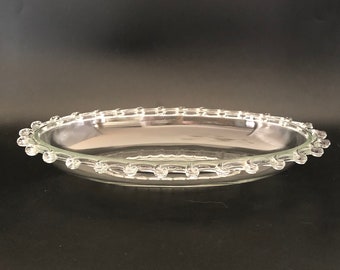 Heisey Clear Blown Glass Lariat Pattern Oval Serving Bowl 1940s-50s Dinnerware