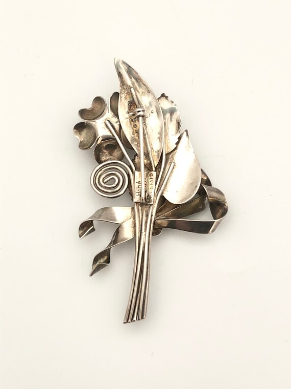 Hobé Hand Wrought Sterling Silver Single Flower R… - image 6