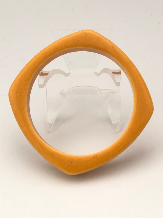 Square Butterscotch Bakelite Bangle Bracelet, Vin… - image 6