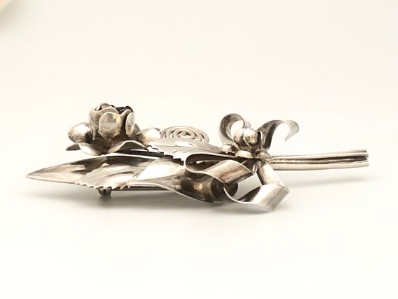 Hobé Hand Wrought Sterling Silver Single Flower R… - image 4