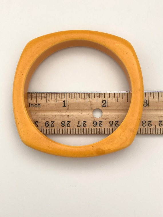 Square Butterscotch Bakelite Bangle Bracelet, Vin… - image 9