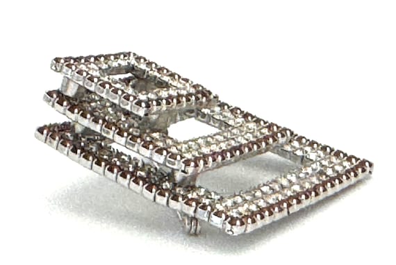 Kramer Three-Tier Rhinestone Brooch Ruby Red Mult… - image 3