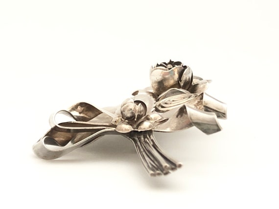 Hobé Hand Wrought Sterling Silver Single Flower R… - image 5