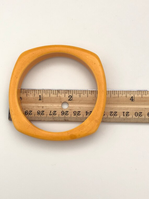 Square Butterscotch Bakelite Bangle Bracelet, Vin… - image 8