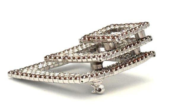 Kramer Three-Tier Rhinestone Brooch Ruby Red Mult… - image 5