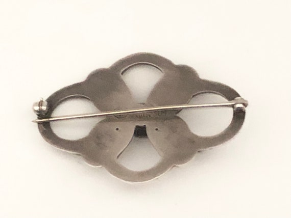 Georg Jensen Sterling Silver Floral Loop Pin #305… - image 8