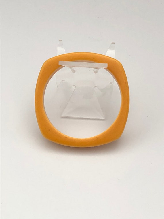 Square Butterscotch Bakelite Bangle Bracelet, Vin… - image 1