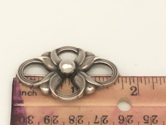 Georg Jensen Sterling Silver Floral Loop Pin #305… - image 6