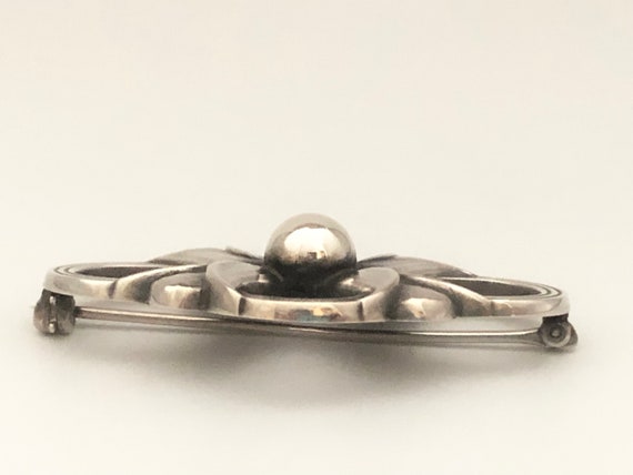 Georg Jensen Sterling Silver Floral Loop Pin #305… - image 4