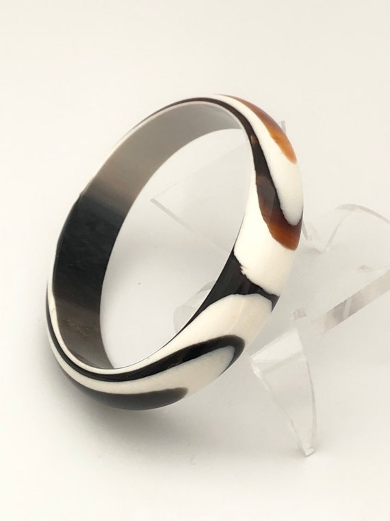 Lucite Bull's Eye Caramel Brown, Black and White … - image 4