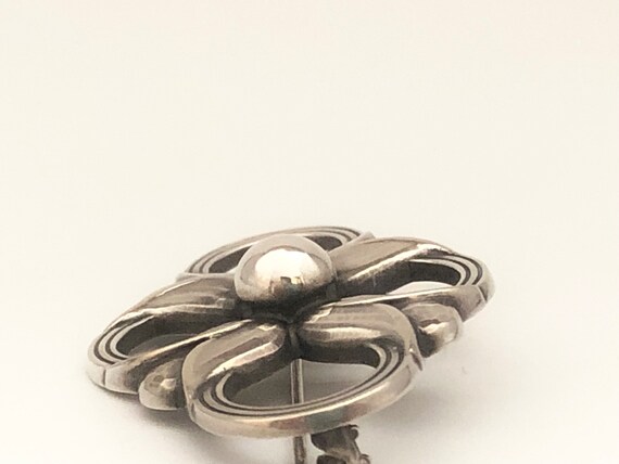 Georg Jensen Sterling Silver Floral Loop Pin #305… - image 5