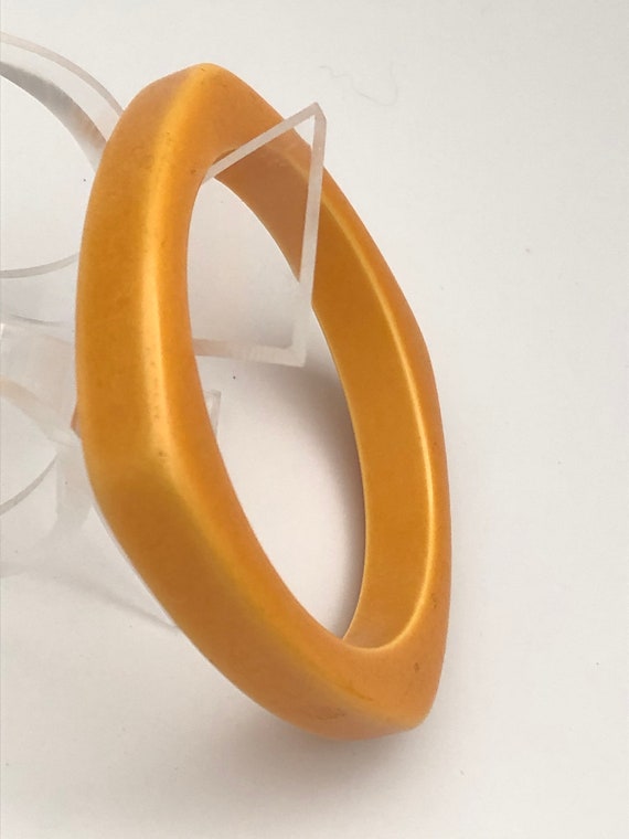 Square Butterscotch Bakelite Bangle Bracelet, Vin… - image 2