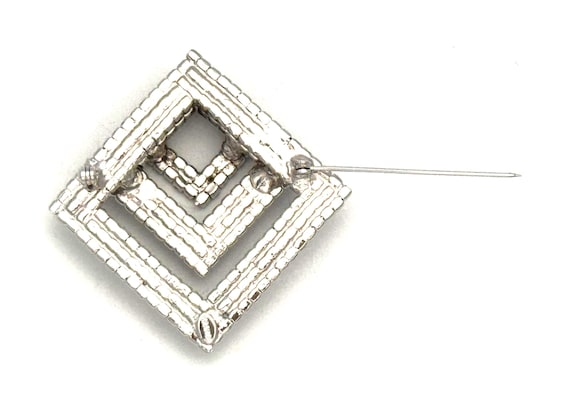 Kramer Three-Tier Rhinestone Brooch Ruby Red Mult… - image 6