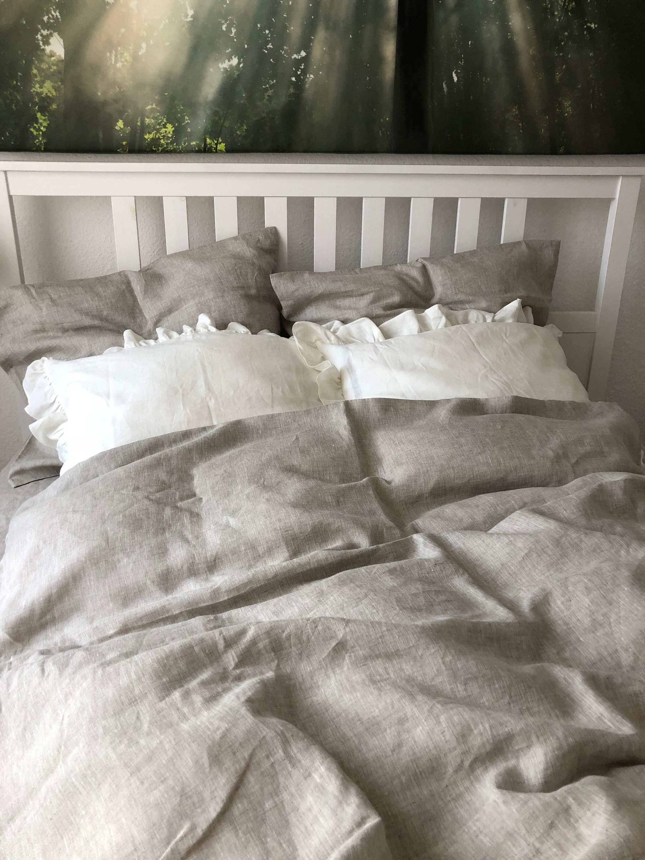 Housse de Lit en Lin Dorian Linge Literie Nature Linen Bedding Flax