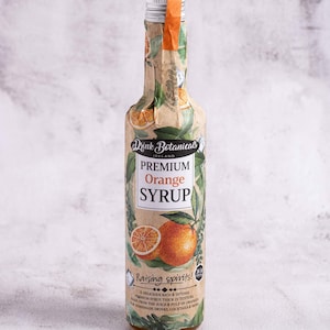 Puree z syropu pomarańczowego premium | Wyprodukowano z soku i miąższu pomarańczy | Wysoka zawartość naturalnych owoców | 30 porcji | Butelka szklana 500 ml