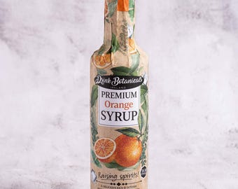Puré de sirope de naranja premium / Elaborado con jugo y pulpa de naranjas / Alto contenido de fruta natural / 30 raciones / Botella de vidrio de 500 ml