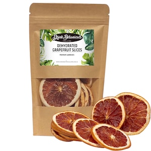 Dehydrated Dried Grapefruit Slices Wheels| 100% Natural | 13+ Slices | For Cocktails, Mocktails, Tea Infusions, Snacking | 40 Grams