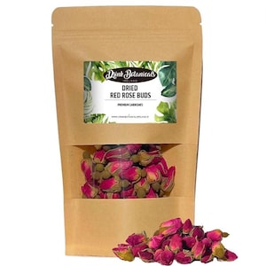 Drink Botanicals Ireland Edible Dried Red Rose Buds. Dry Rose For Soap Making & Tea, Cocktail Garnishes, Decorations, Confetti. 40 Grams