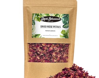 Drink Botanicals Ireland 食用乾燥バラの花びら | 100% 天然、非遺伝子組み換え | カクテル、モクテル、紅茶、紙吹雪、石鹸作りに最適 | 25g