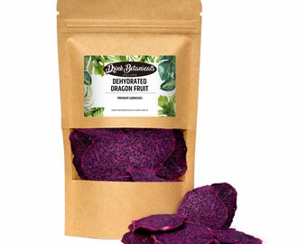 Getränk Botanicals Irland | Getrocknete Drachenfrucht-Scheiben | 100% natürlich | Perfekt für Cocktails, Smoothies, Kuchen, Backen, Snacks 12+ Scheiben 60g