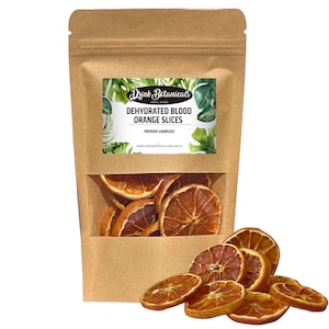100% Natural DriedDehydrated Blood Orange Slices| 15+ Slices | for Cocktails, Baking, Desserts, Snacking, Cakes, Decoration | 50 Grams