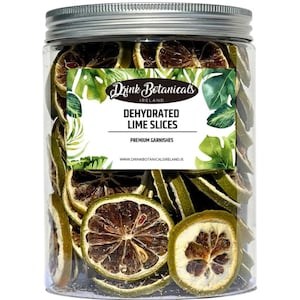 Natural Dehydrated Lime Slices Wheels| 55 + Servings | for Garnishing Cocktails, Cake Decoration, Baking, Fruit, Yogurt, Soaps| 140g Jar