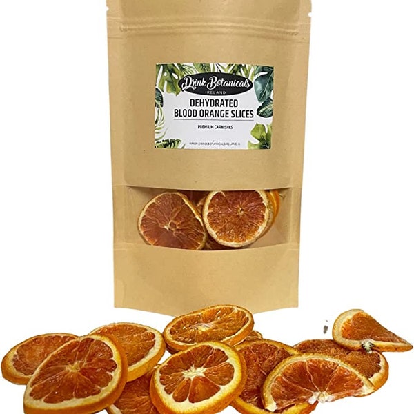 100% Natural DriedDehydrated Blood Orange Slices| 15+ Slices | for Cocktails, Baking, Desserts, Snacking, Cakes, Decoration | 50 Grams