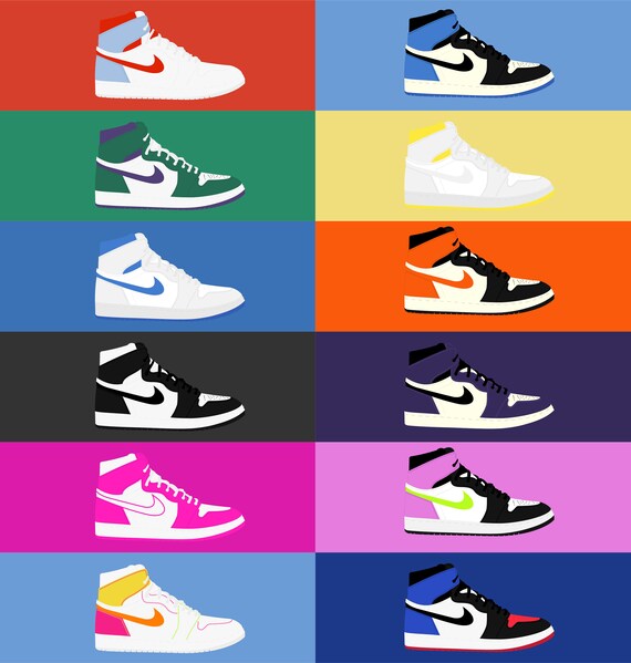 Air Jordan Sticker Pack 12 Stickers Etsy