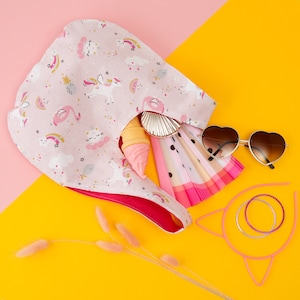 Petit sac japonais licorne rose