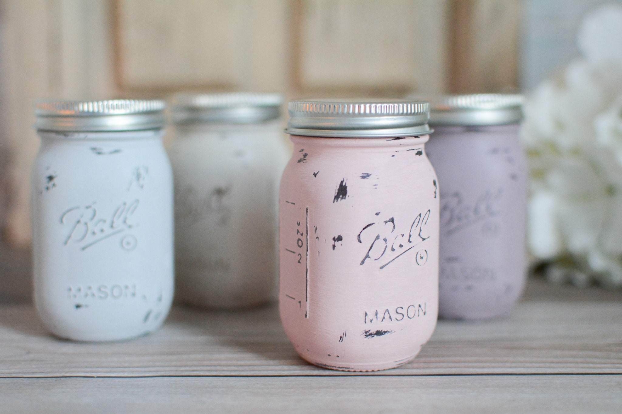 FLORAL Set MINI Mason Jar Candle SET of 4 Floral Candles Etsy