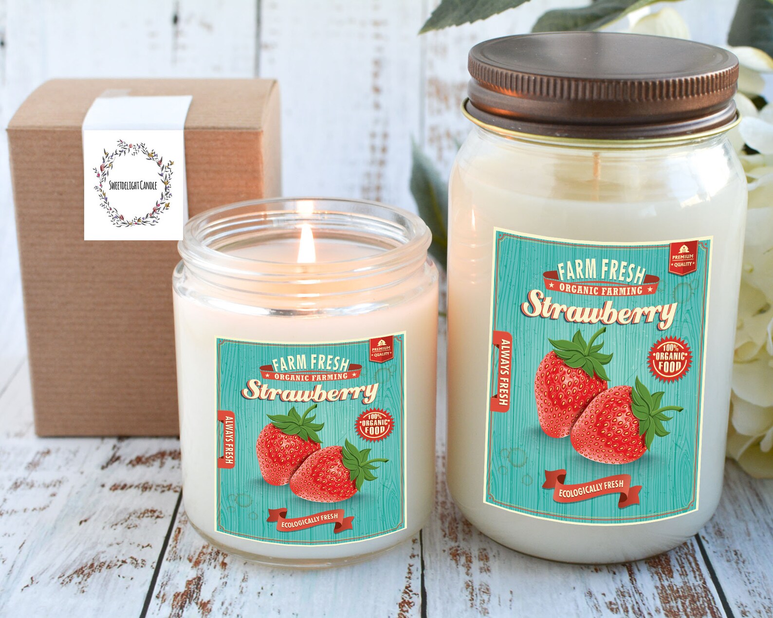 Strawberry Candle Gift Gift for Retro Lover Strawberry Etsy