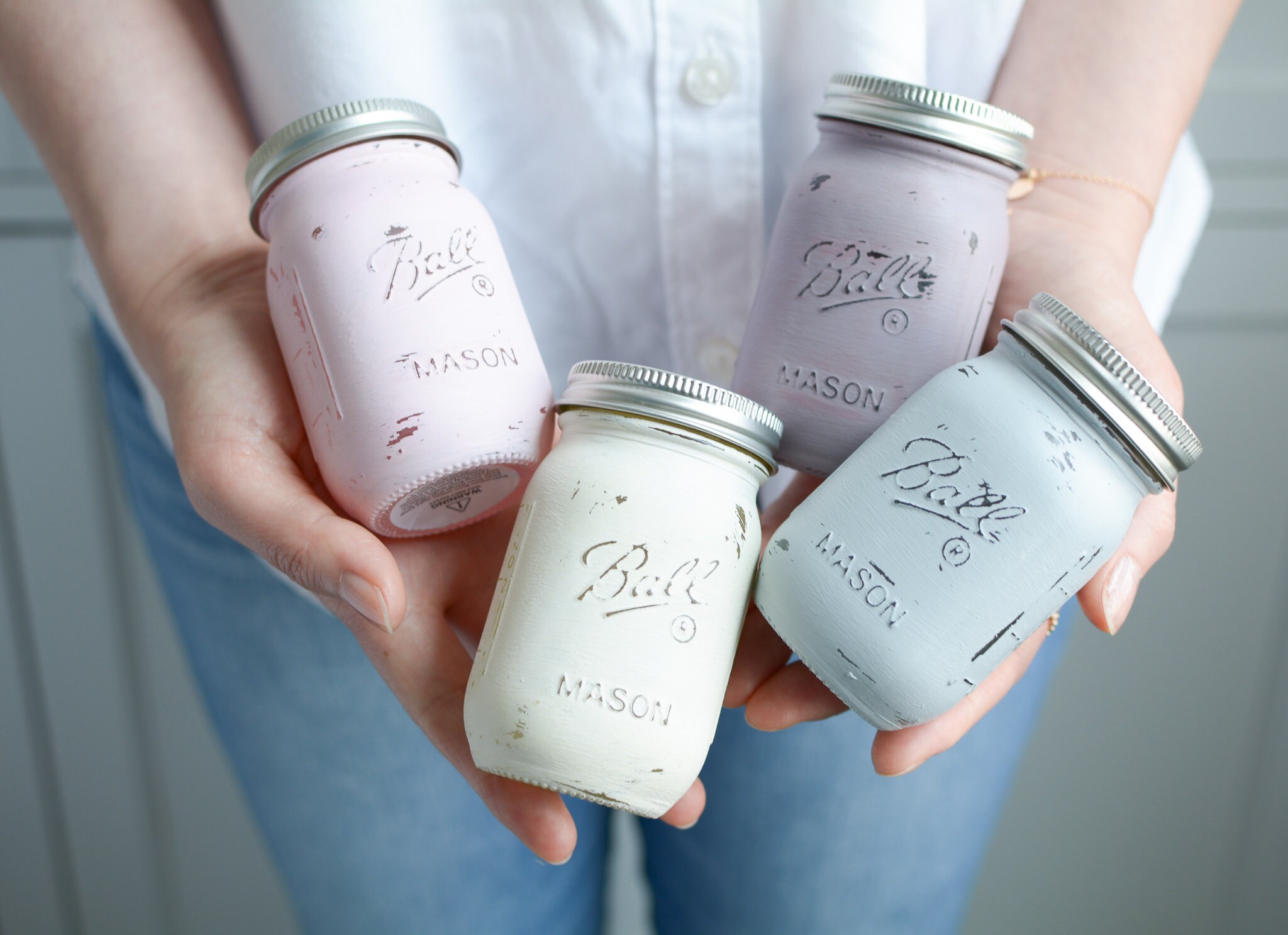 FLORAL Set MINI Mason Jar Candle SET of 4 Floral Candles Etsy